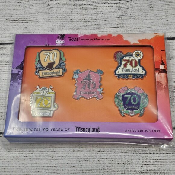 NEW!!! D23-Exclusive Disneyland 70th Anniversary Destinations Pin Set LE of 1000 - Picture 1 of 4